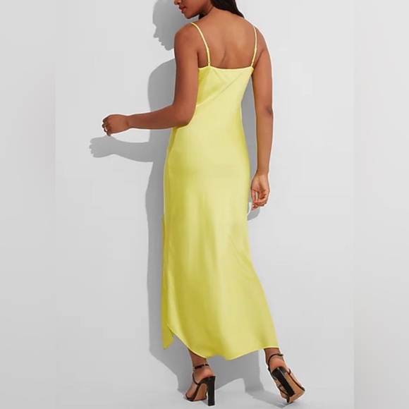 Express Satin Cowl Neck Asymmetrical Hem Midi/maxi Slip Dress - Picture 2 of 5